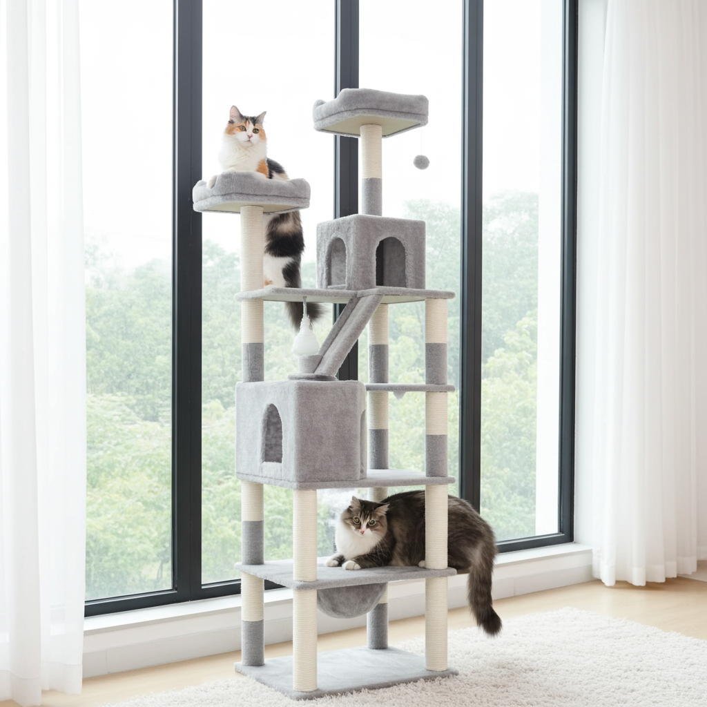 Katzenkratzbaum XXL 208 cm – Katzenturm & Kratzsäulen