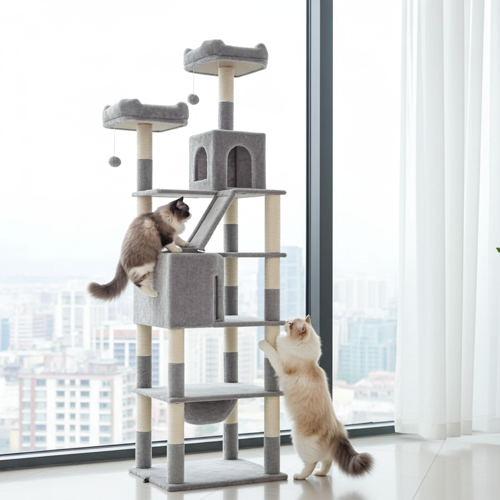 Katzenkratzbaum XXL 208 cm – Katzenturm & Kratzsäulen