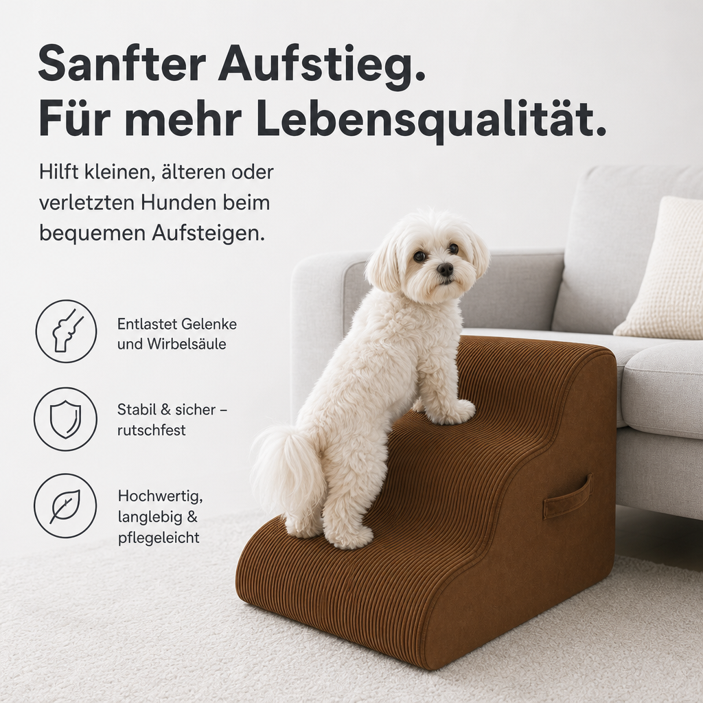 Hundetreppe für Sofa & Bett – weniger Springen im Alltag
