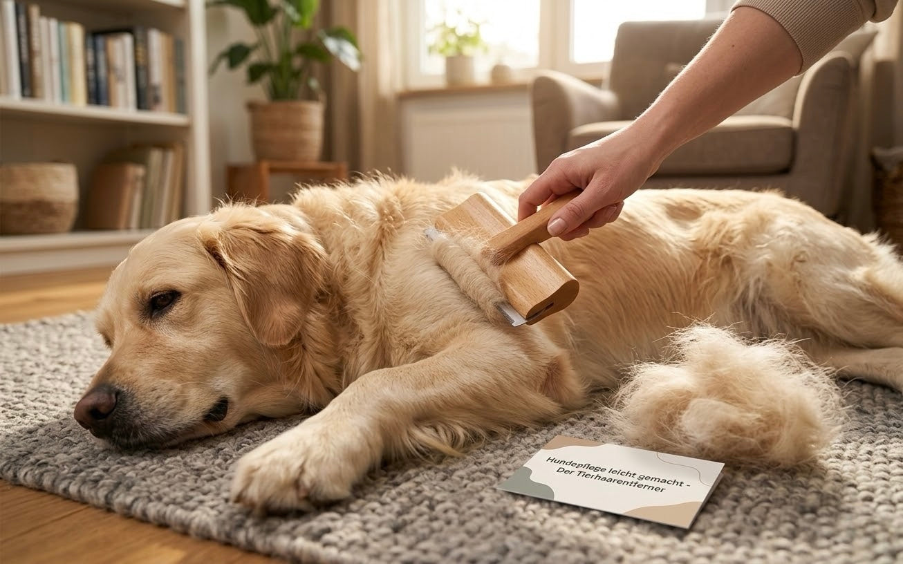 Tierhaarentferner mit Holzgriff – Unterwollkamm für Hunde & Katzen