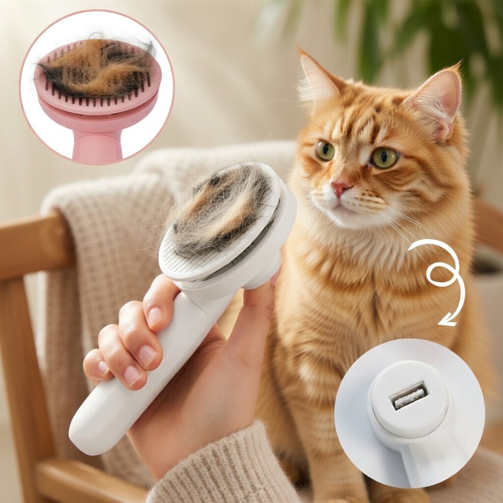 Fellpflegebürste für Hunde & Katzen – selbstreinigend