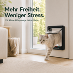 Katzenklappe für Türen – 4-Wege Haustierklappe