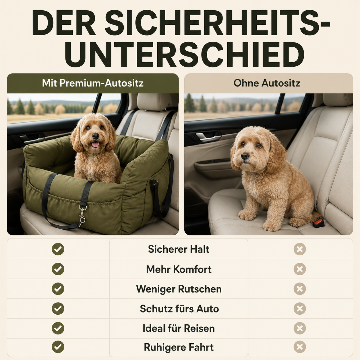 Autositz für Hunde – sicherer Platz für Autofahrten