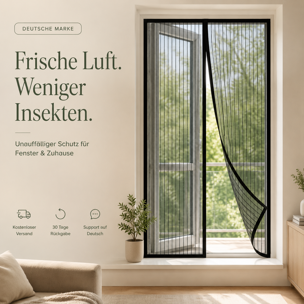 Fliegengitter für Fenster – Zuschneidbar & Selbstklebend