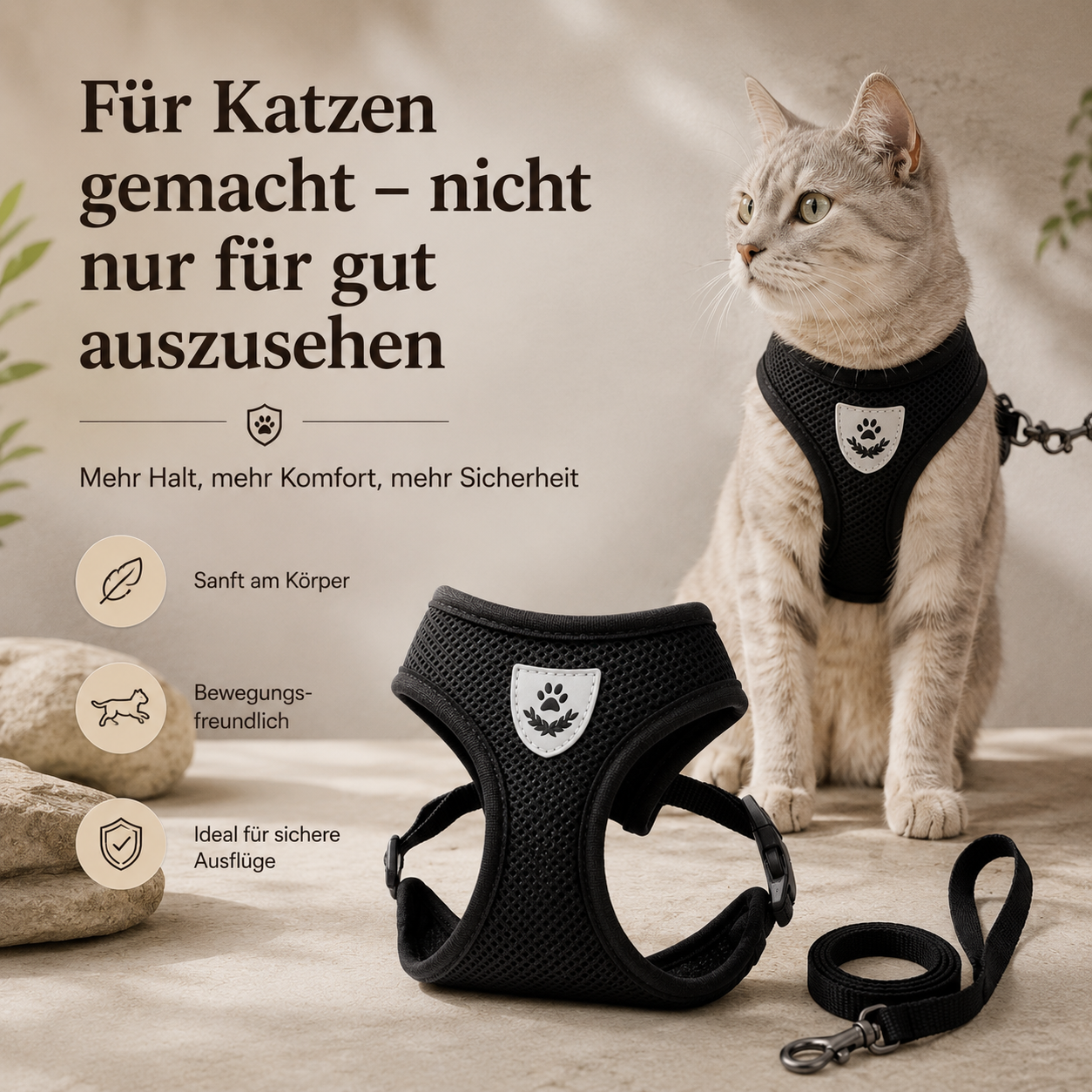 Katzengeschirr mit Leine – Sicher unterwegs