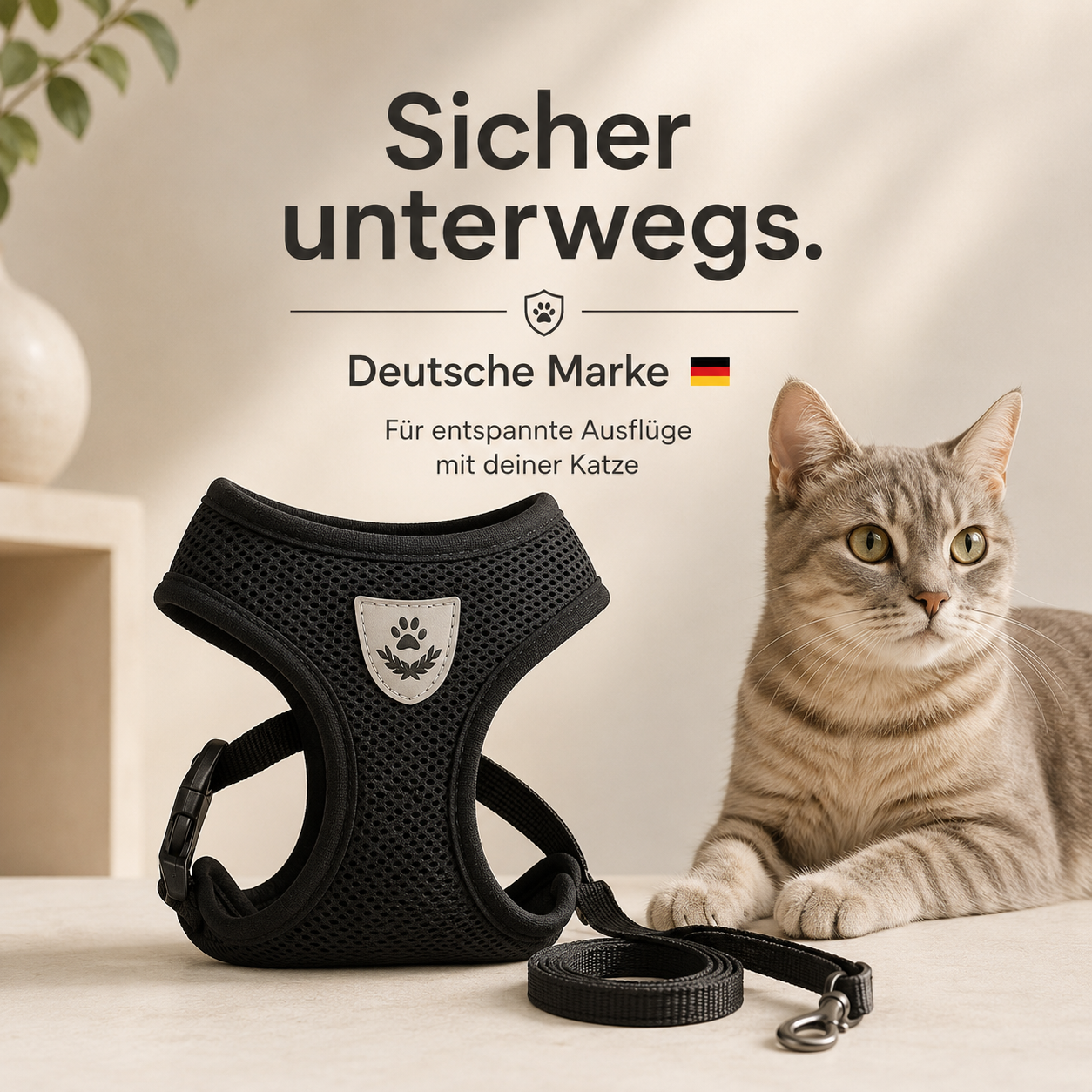 Katzengeschirr mit Leine – Sicher unterwegs