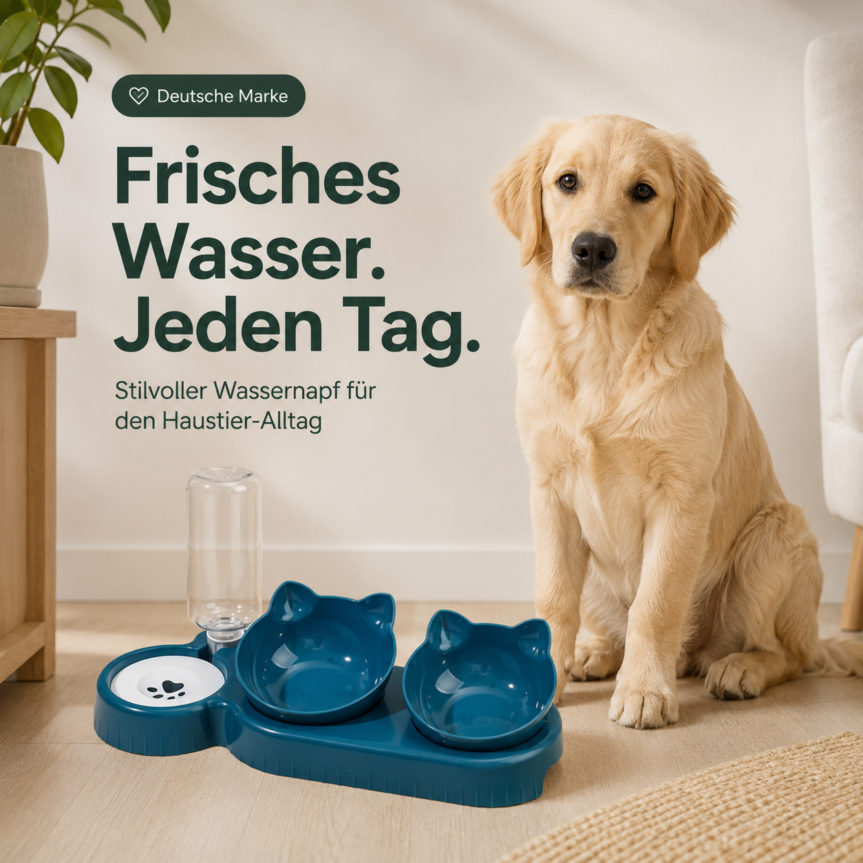 Wassernapf für Hunde & Katzen – Rutschfest & Praktisch