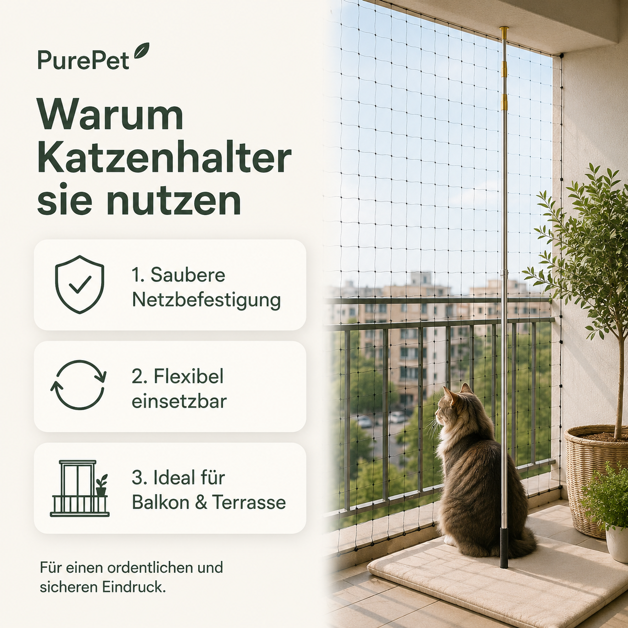 Teleskopstange für Katzennetz – Verstellbare Netzstange