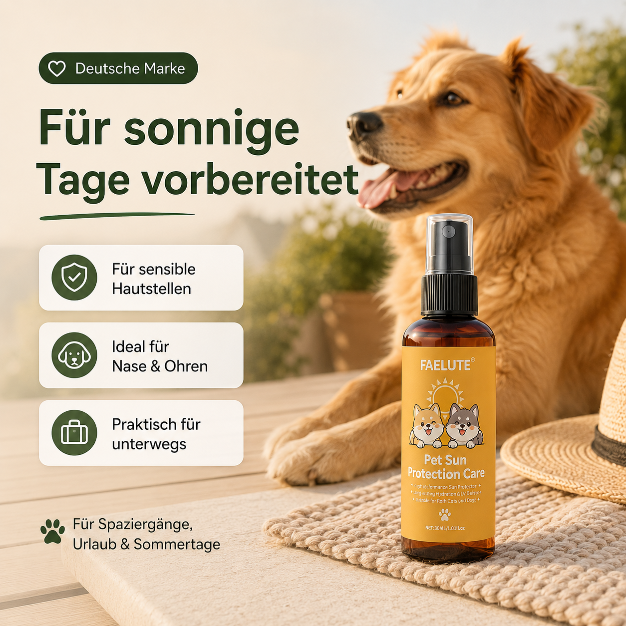 Sonnencreme für Hunde – Schutz für Nase, Ohren & Haut