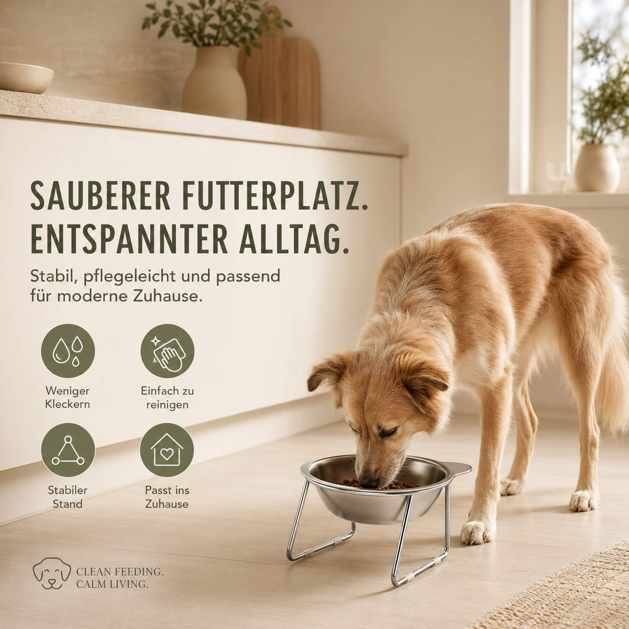 Erhöhter Futternapf für Hunde – bequemer fressen & trinken