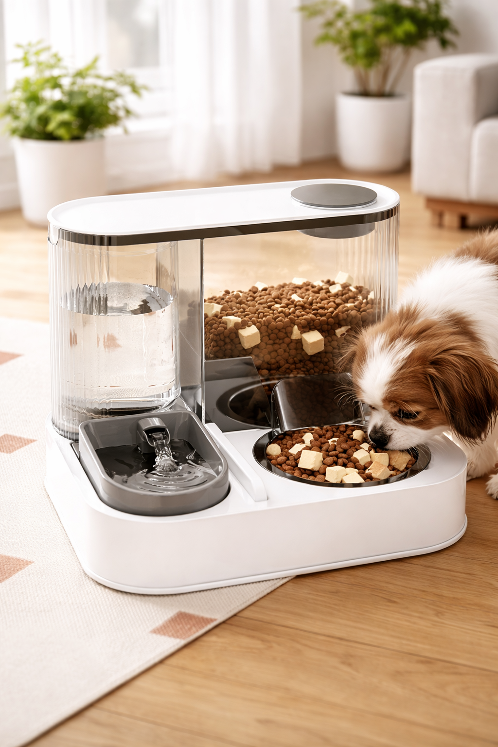 Futterautomat – automatischer Doppelnapf für Hunde & Katzen