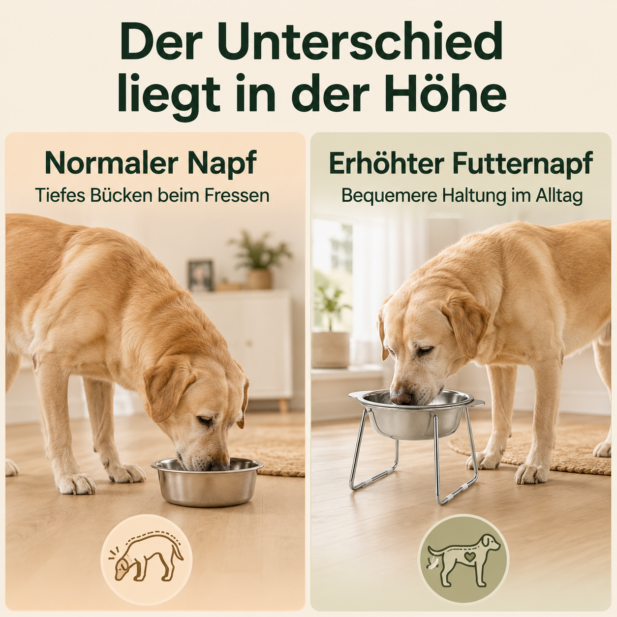 Erhöhter Futternapf für Hunde – bequemer fressen & trinken