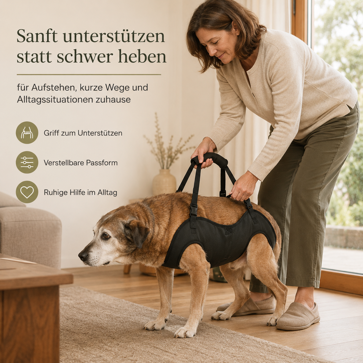 Tragegeschirr für Hunde – Unterstützung beim Aufstehen & Treppensteigen