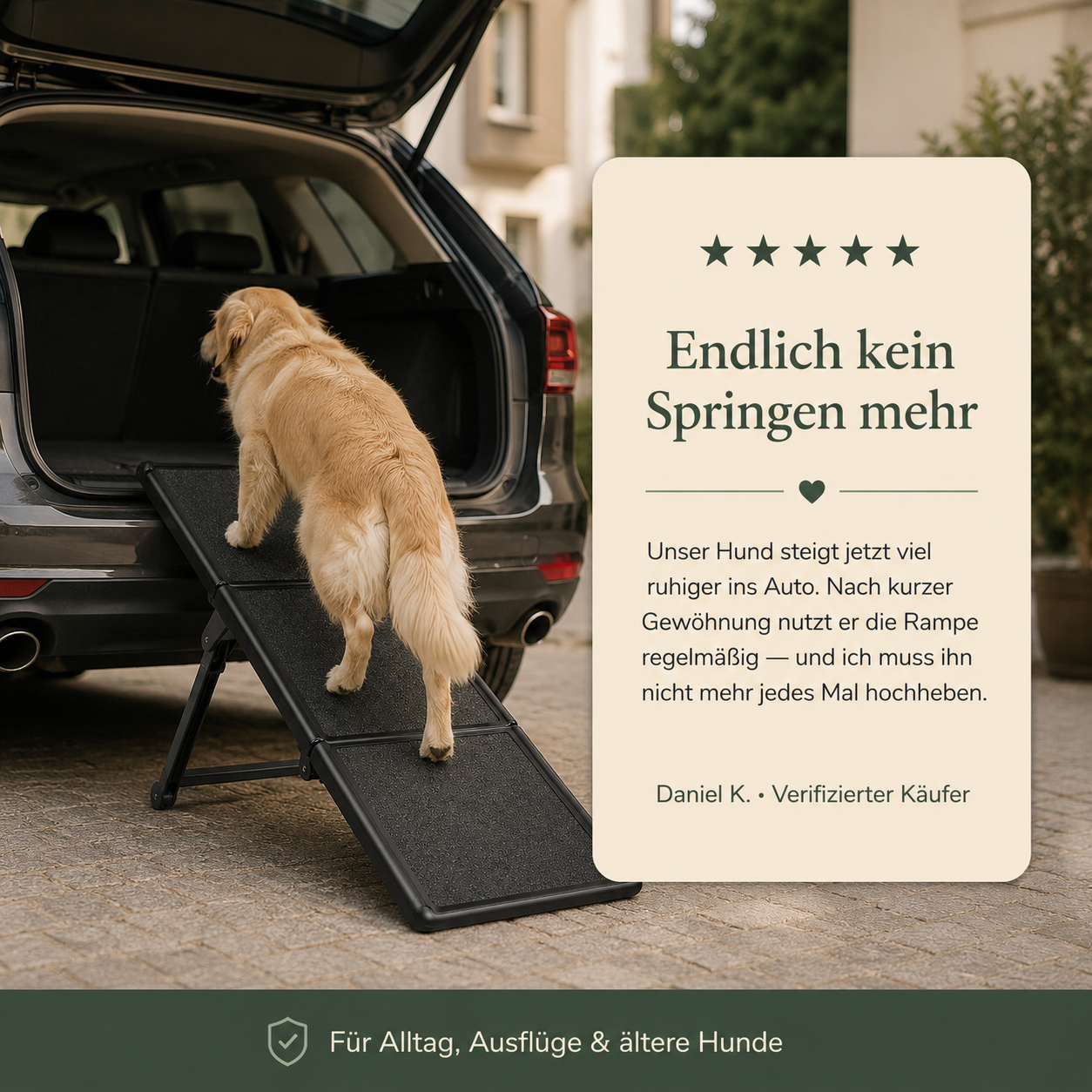 Klappbare Hunderampe fürs Auto – leichter Einstieg ohne Springen