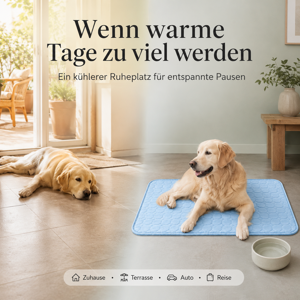 Selbstkühlende Hundematte für warme Tage