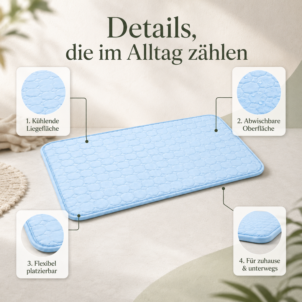Selbstkühlende Hundematte für warme Tage