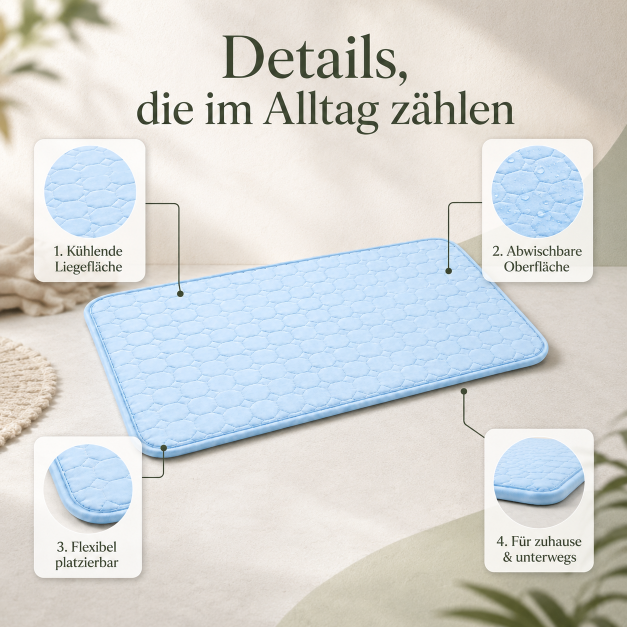 Selbstkühlende Hundematte für warme Tage