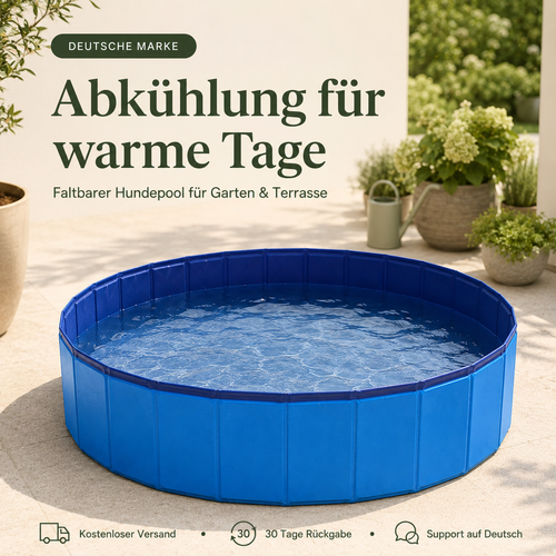 Faltbarer Hundepool für Garten & Terrasse