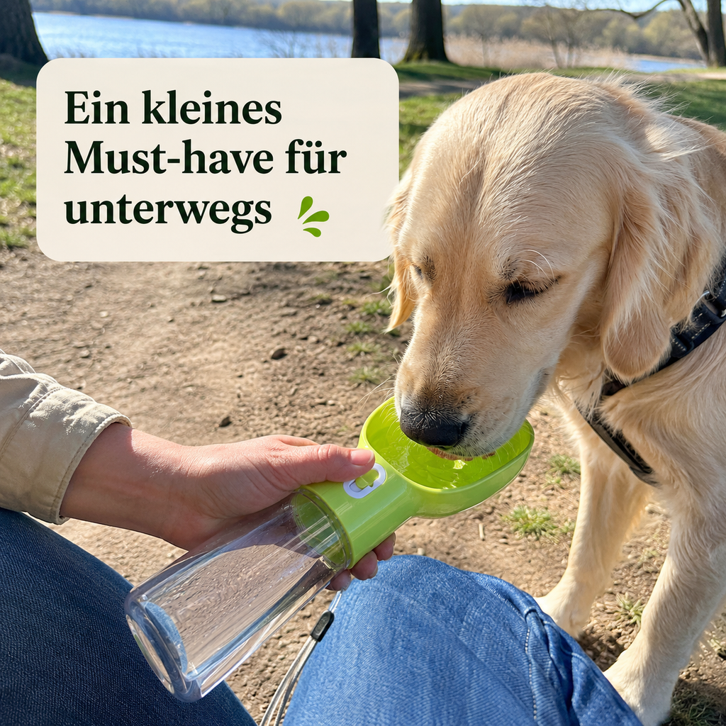 Tragbare Hundewasserflasche – Trinkflasche für unterwegs