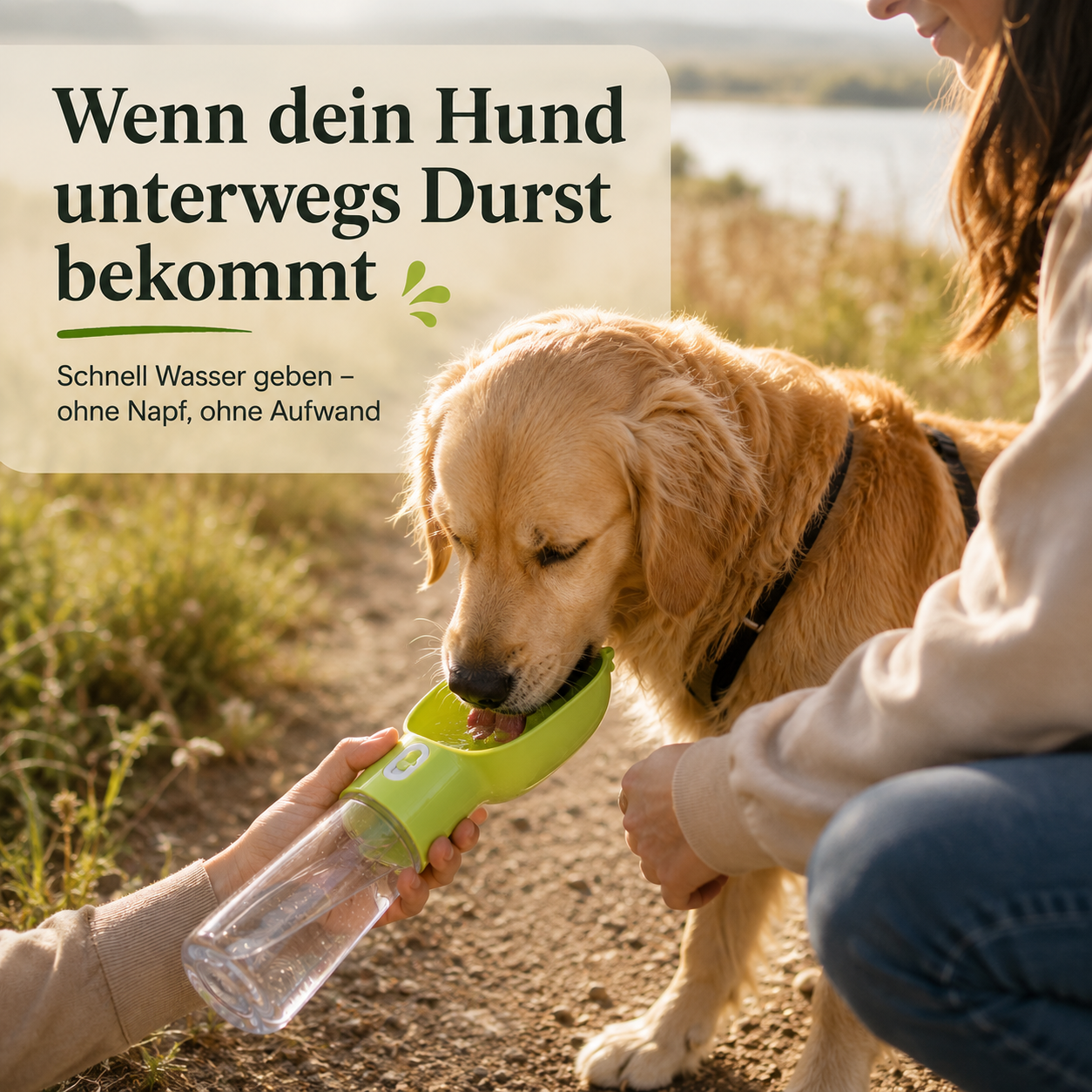Tragbare Hundewasserflasche – Trinkflasche für unterwegs