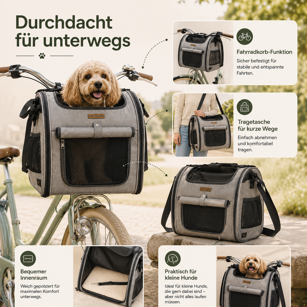 Hundefahrradkorb & Tragetasche – Für kleine Hunde