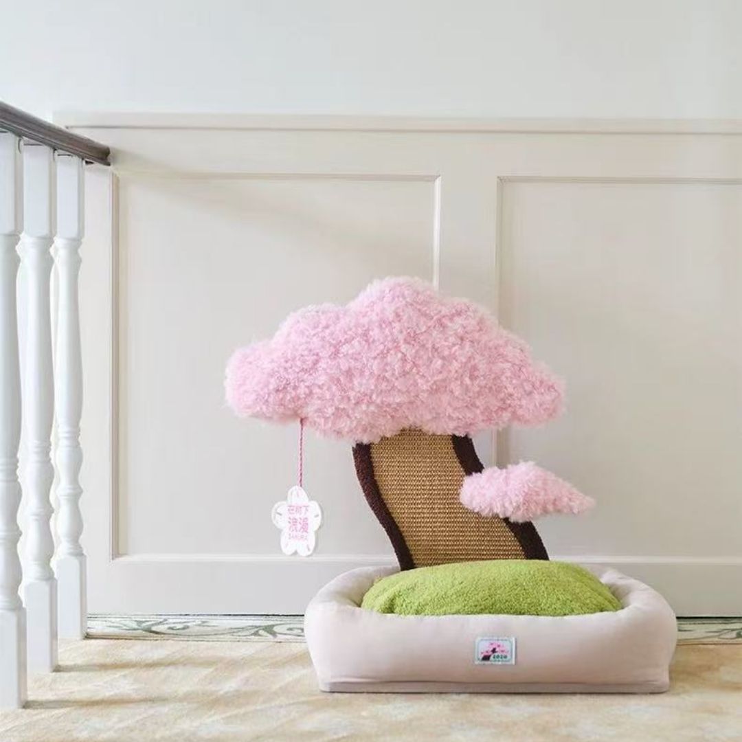 Katzenbett mit Kratzbaum – modernes Katzenmöbel