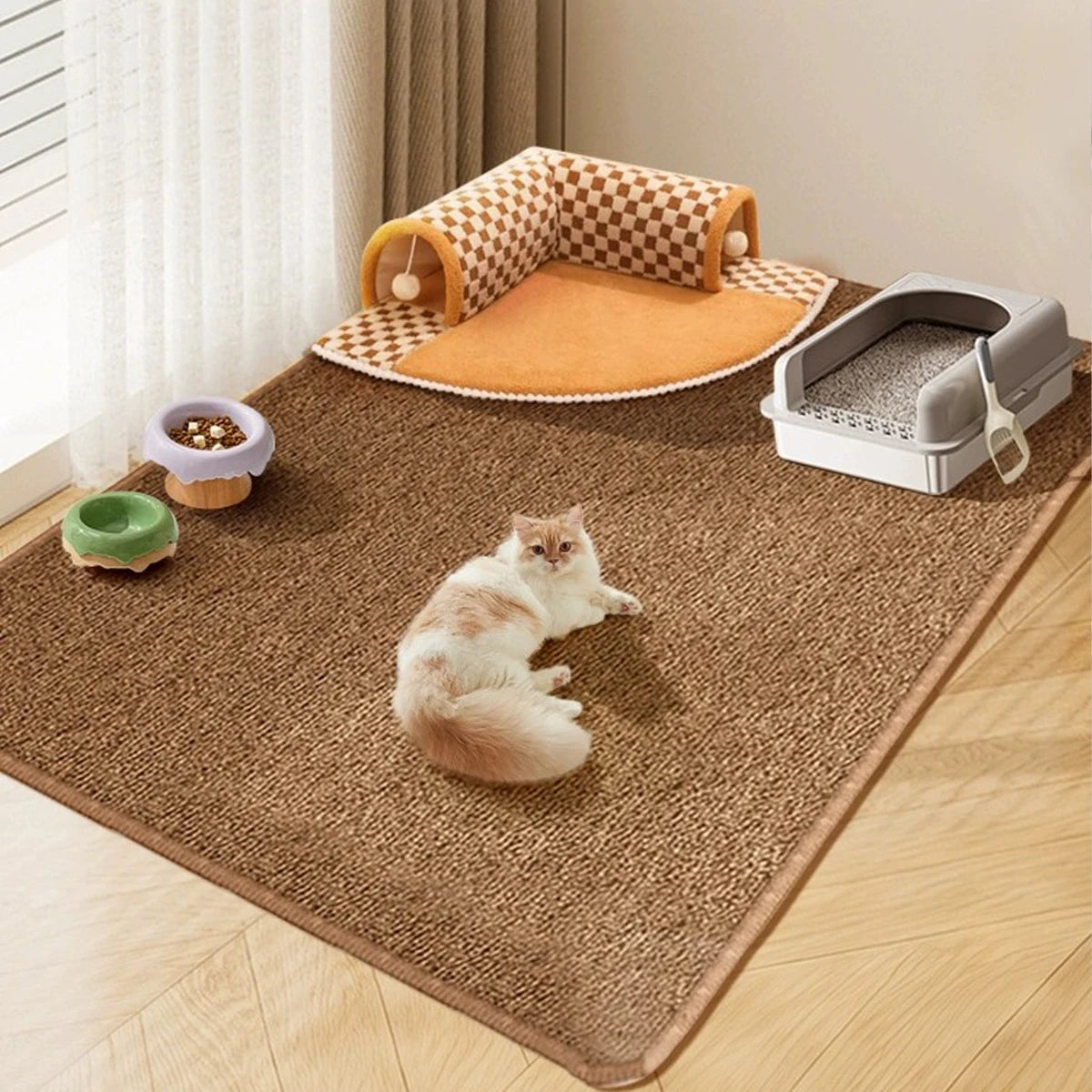 Große Sisal Kratzmatte für Katzen – Rutschfest & Vielseitig – rutschfest & vielseitig