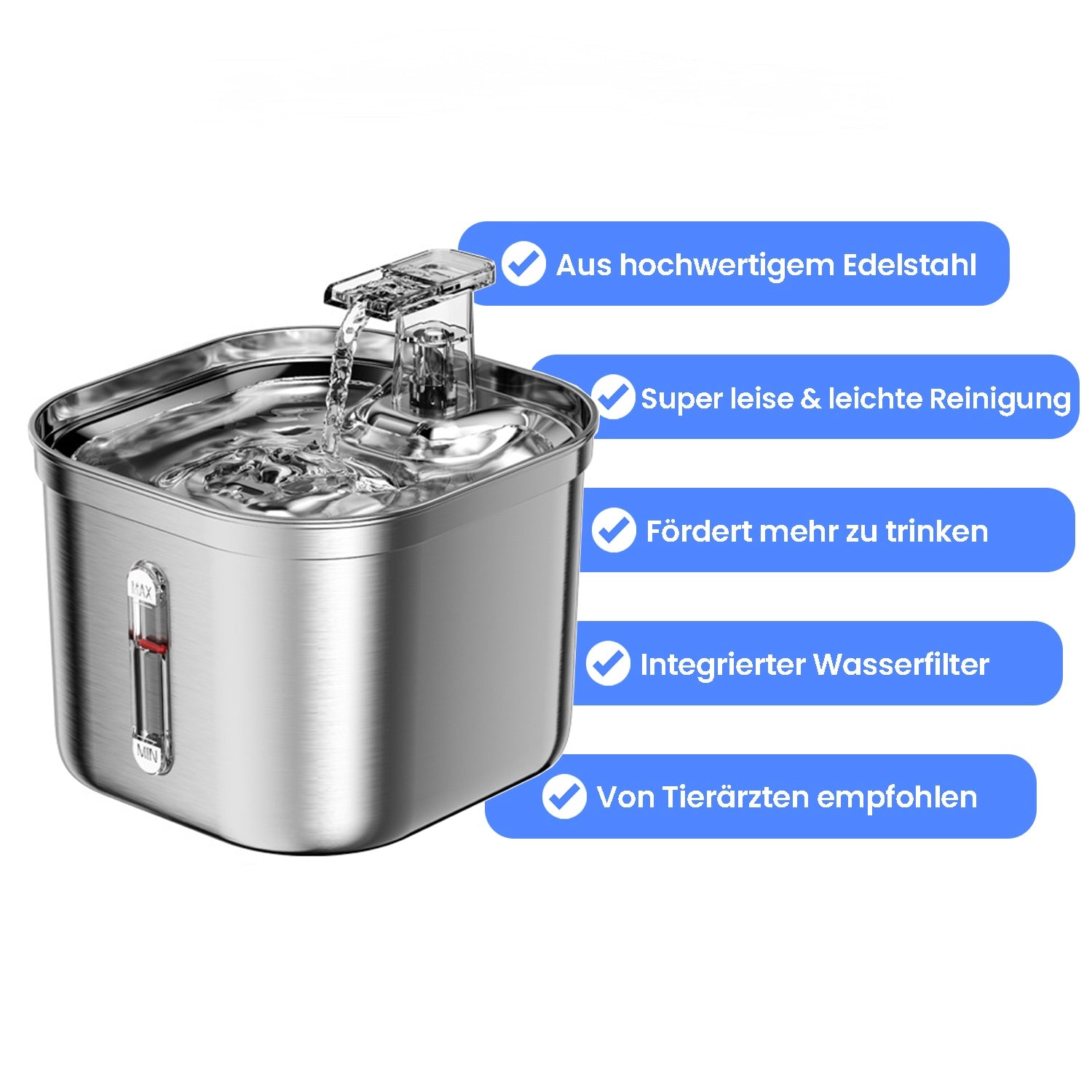 Katzentrinkbrunnen Edelstahl – leise & automatisch