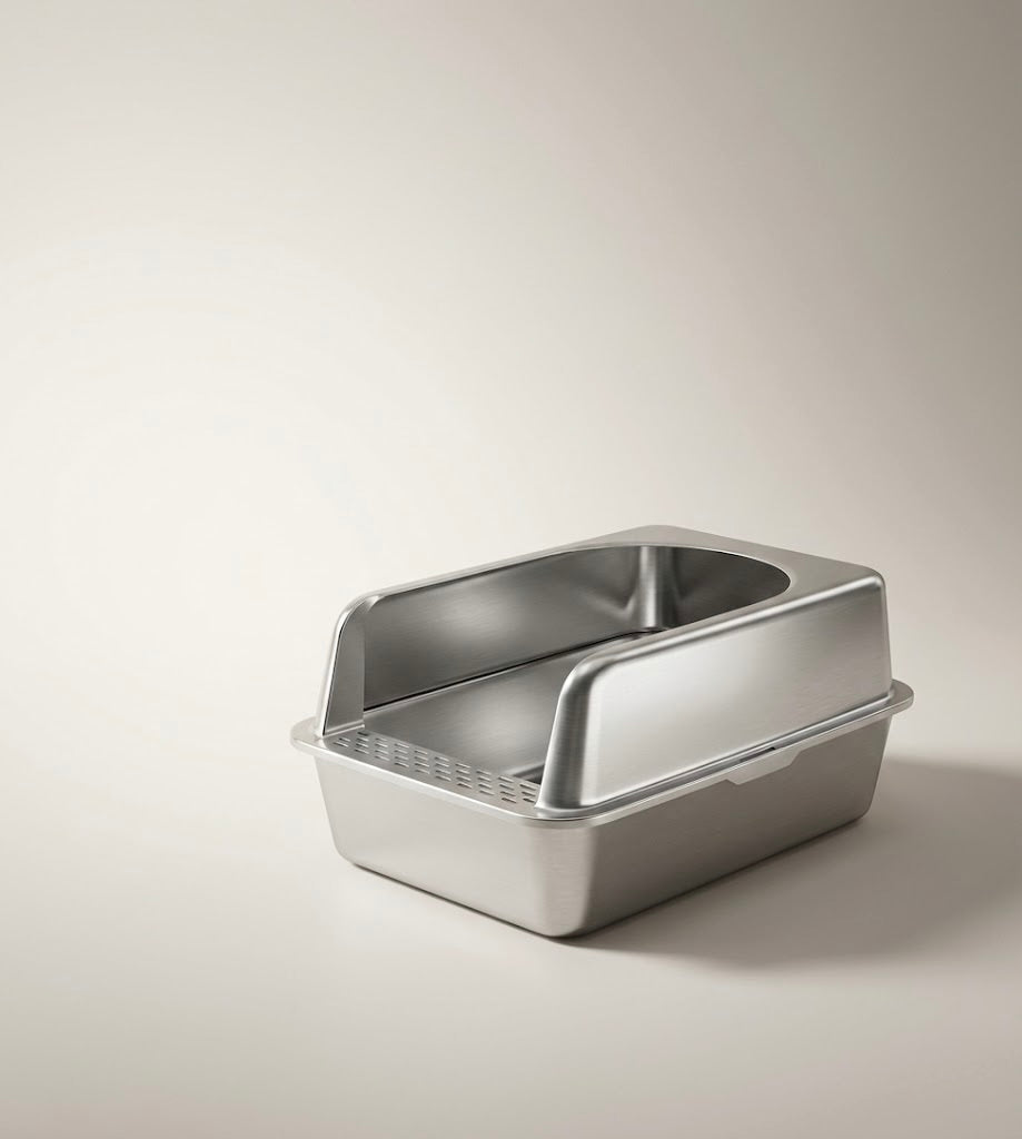 Edelstahl Katzenklo XL mit Deckel 60×50 cm