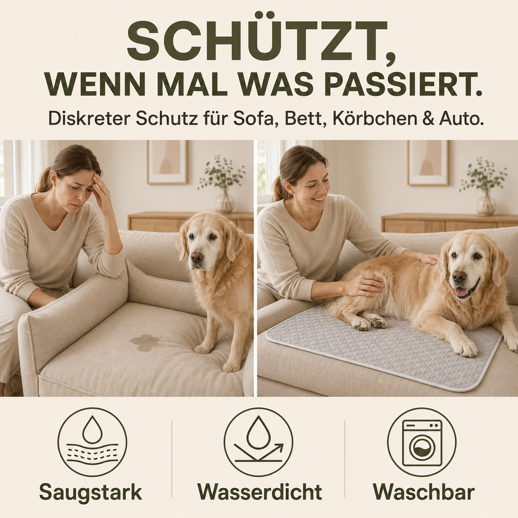 purepet dry comfort inkontinenz unterlage fuer hunde wasserdicht und saugfaehig bild 3